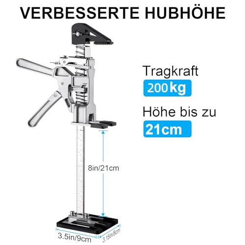 2 Stück Arbeitssparender Armheber - Hand Lifting Jack Tool, Arbeitssparende Hebebühnen, mit Feinabstimmungsfunktion für Die Montage Von Schränken, Türen, Fenstern und Möbeln, Tragkraft 200 kg
