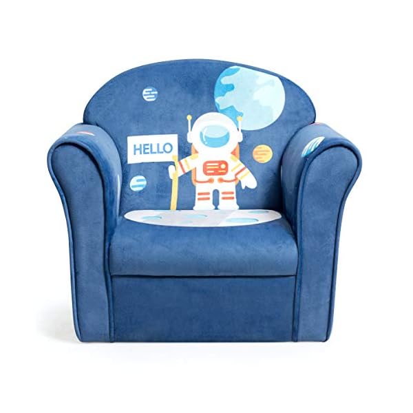   Costzon-Kids-Couch-Childrens-Sofa-Armrest-Chair-with-Pattern-Toddler-Furniture-wSturdy-Wood-Construction-Preschool-Lightweight-Children-Couch-Sofa-Chair-for-Aged-1-5-Boys-Girls-Gifts-Spaceman