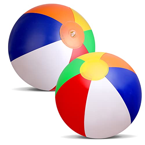 Abeillo Pelotas de playa, paquete de 2 – Pelotas de playa inflables de 13 pulgadas –...