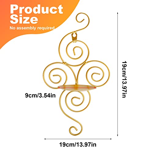 Iron Wall Candle Sconce Holder Set Of 2 Hanging Wall Mounted Pillar Candle Sconces Holder, Wall Sconces Decor For Bedroom Dining Room, For Indoor Decoration, Weddings, Event, Gold #TOP5