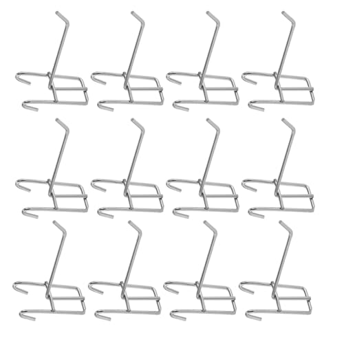 HOMSFOU Lot de 25 Crochets Muraux en Fer 3,3 Mm pour Panneaux à Grille Argentés, Compatibilité et Installation Facile pour Magasins et Rayonnages