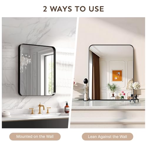 Image of 20 inchx16 inch Bathroom Vanity Mirror for Wall Aluminum Framed Farmhouse Rectangle