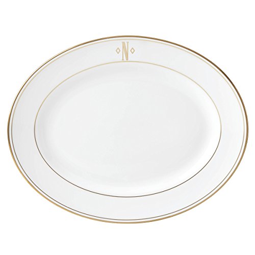 Lenox Federal Gold Block Monogram Dinnerware Platter, N