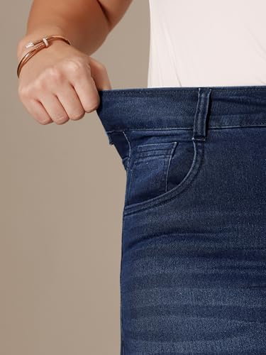 Image of Miss Chase A+ Women's Wide-Leg High Rise Regular-Length Stretchable Denim Jeans