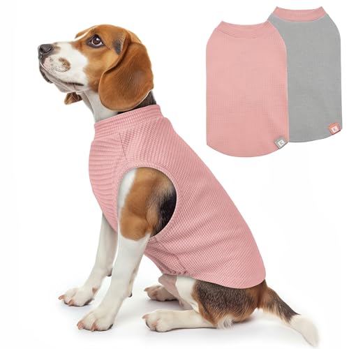 KYEESE 2Pack Waffle Dog Shirt for Medium Large Dogs Soft Dog Sweater