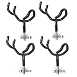4PCS Sure Grip Steel 20 Degree Angle Rod Holder with Mounting Base Fishing Rod Holder for Boat, Ship, Yacht and More for Fishing Lovers