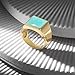 CELCIA JEWELRY Solid 925 Sterling Silver Ring for Men, Natural Aqua Chalcedony Blue 12MM Gemstone Square Signet Ring, Unique Handcrafted