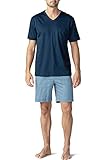 Mey Nachtwäsche Serie Clyde Herren Schlafanzüge kurz Yacht Blue L(52)