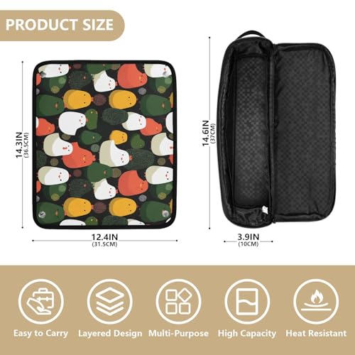 Bolso compacto para planchas de pelo y herramientas de peinado, color negro, resistente al calor, portátil para viaje miniatura 4