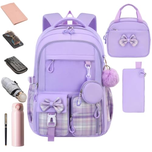 Mochila para niñas escolar unisex con bolsa de almuerzo