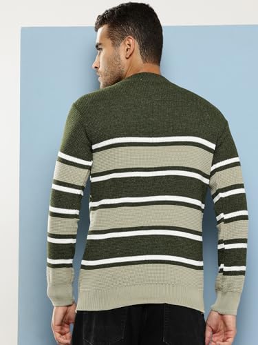 Image of Aarika Mens Winter Wear Cream Colour Solid Woolen Sweater