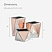 Beautify Rose Gold Mirrored Storage Pots for Makeup Cosmetics, Brushes, Jewelry and Accessories - Geometric Silver and Rose Gold, Set of 3