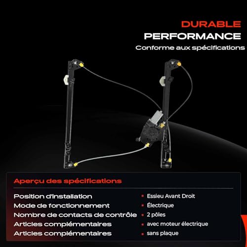 Lève-vitre robuste avant droit compatible Kangoo Express 807207012R