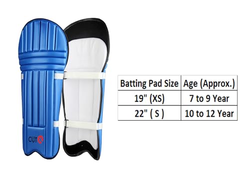 Image of Cutx Cricket Batting Legguard for Kids,Moulded Pad Blue 19 inch for 7 to 9 Years