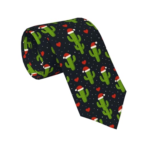 FeHuew Funny Christmas Cactus Necktie Funny Novelty Neckties for Men Formal Party Business One Size Soft Ties Designer Wedding