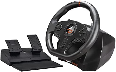 Superdrive Gs850-X Racing Steering Wheel With Manual Gear Lever, 3 Pedals, Shift Paddles For Xbox Series X, Ps4, Xbox One (Programmable For All Games)