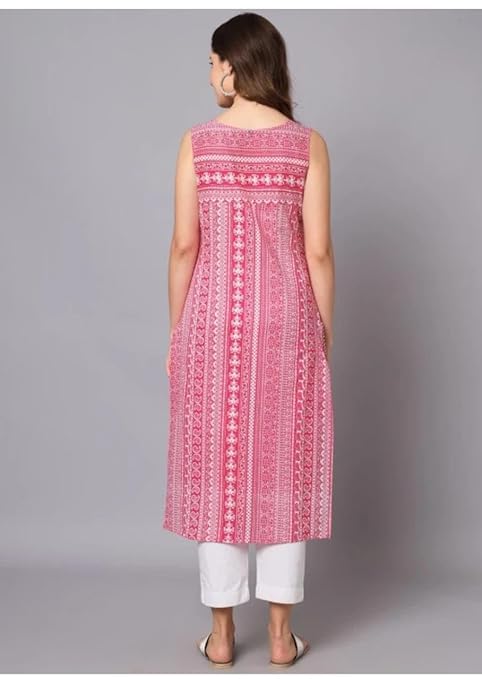 Image of Sleeveless Kurti for Office Wear | Designer Sleeveless Rayon Kurti for Womens & Girls