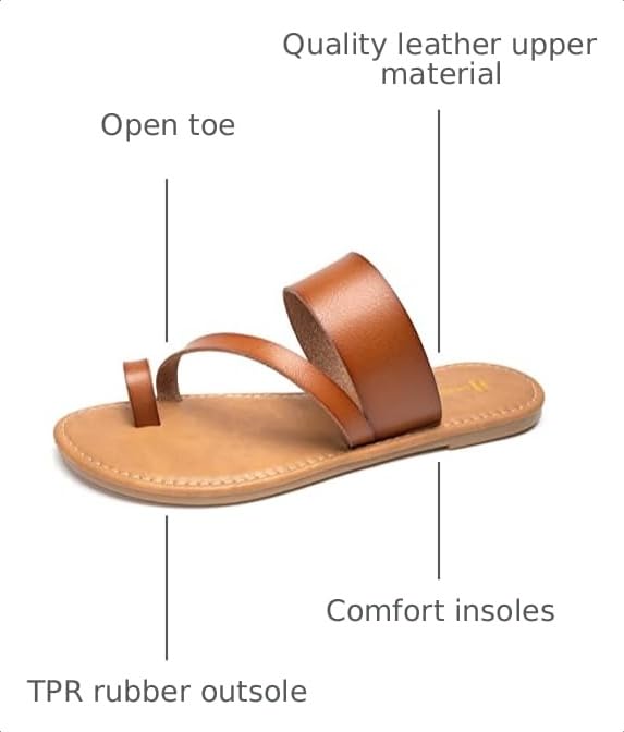 Image of Huayuanwell Women's Slide Sandals Slip On Flat Sandals Flip Flop Thong Sandals Casual Summer Sandals