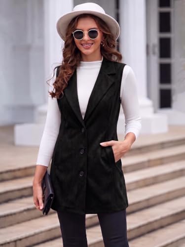 Image of IDEALSANXUN Plaid Vest for Women Fall Winter Sleeveless Blazer Jackets