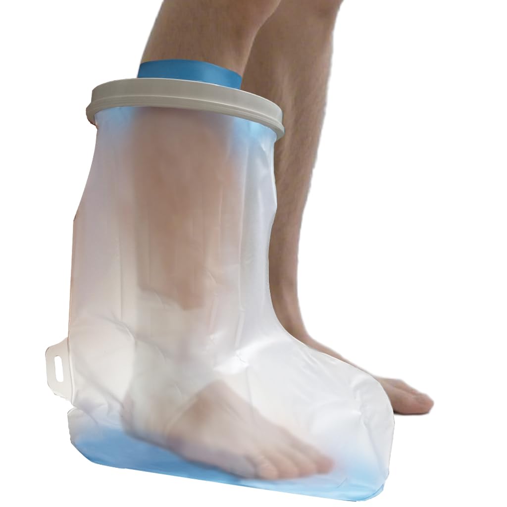 Non-Slip Waterproof Foot Cast Covers for Shower Adult, Shower Boot Foot Protector, Adult Cast Protector for Shower Ankle Foot After Surgery(15.75" in.