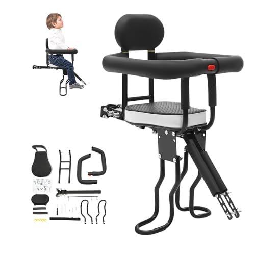 LENJKYYO Siège Enfant Vélo, Siège de vélo pour Enfant 15-36 Kg Acier Capacité 80kg avec Arceaux Mousses Dossier Réglable Porte Bébé Vélo pour 1-5 Ans...