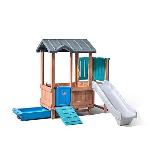 Step2 Woodland Adventure Playhouse & Slide, Kids Outdoor Playset, Backyard Playground Set, Swings, Storage Drawer, Made of Wood & Durable Plastic, Outside Jungle Gym, for Children 3-8 Years Old - image 5