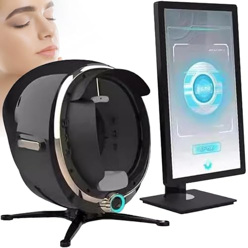 Professional Skin Analysis Machine - 13.3" & 21.5" Facial Dermatoscope with Woods Lamp, Intelligent Moisture Analyzer for Salon Use - Black