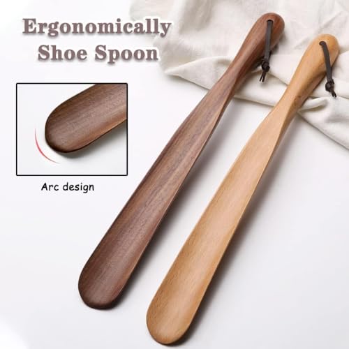 Calzador de madera de 38 cm con cordon de viaje multicolor 3