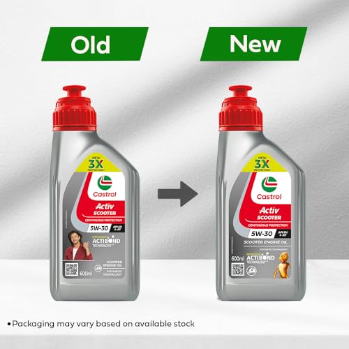 Image of Castrol Activ Scooter 5W-30 4-AT Engine oil with Synthetic Technology (600ML) | 3X Protection with Actibond Technology | Engine Protection for Scooters |API SN and JASO MB | For Honda BS VI Scooters