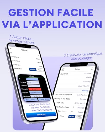 Pointeuse WiFi pour employés de commerce et bureaux connectée à l'application iOS et Android - 4
