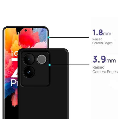 Image of HELLO ZONE Exclusive Matte Finish Soft Back Case Cover for iQOO Z7 Pro 5G / Vivo T2 Pro 5G - Black
