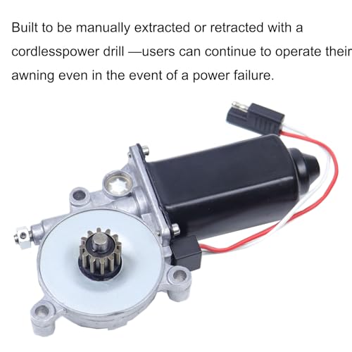 MOCW 373566 RV Power Awning Motor Replacement Universal 75-RPM 12-Volt DC with Single 2-Way Connector Power Awnings Compatible with Solera Power Awnings Motor by MOCW - Image 4