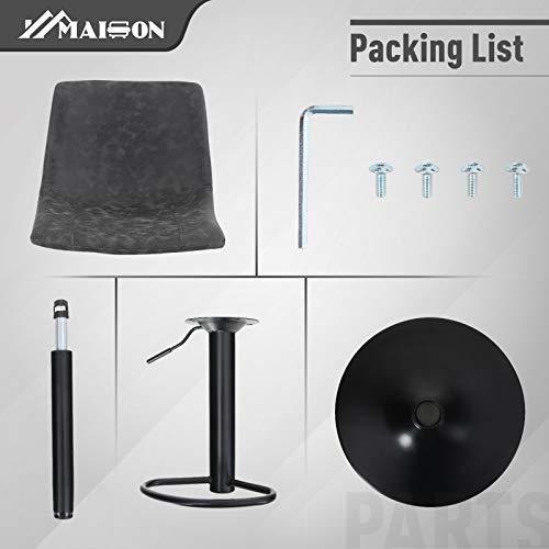 MAISON ARTS Swivel Bar Stools Set of 2 for Kitchen Counter Adjustable Counter Height Bar Chairs with Back Tall Barstools PU Leather Kitchen Island Stools, Brown