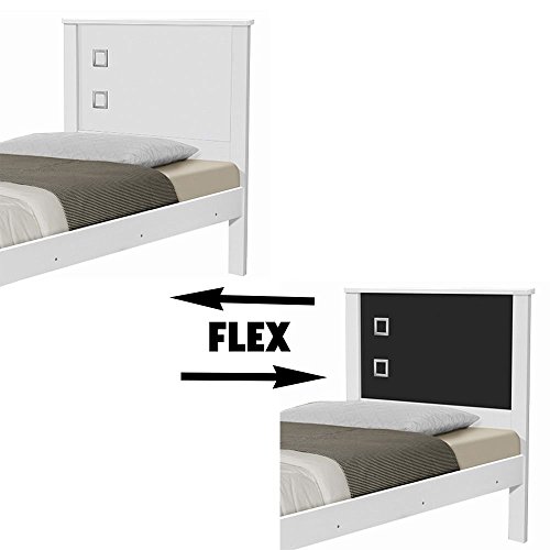 Cama Solteiro Barcelona Flex Branco/Preto - Tebarrot