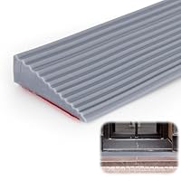 Türschwellenrampen 1,6x5,5x100cm, Übergangsprofil Überstreifen für Türschwellen, Schwelle Übergangsschiene Selbstklebend, Rutschfeste Gummirampe Auffahrrampe für Rollstuhl, Kinderwagen, Scooter, Grau