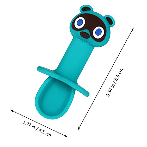 Toyvian 2 Peças de Silicone para Bebês Colheres de Garfos Com Padrão Animal para Crianças Utensílio