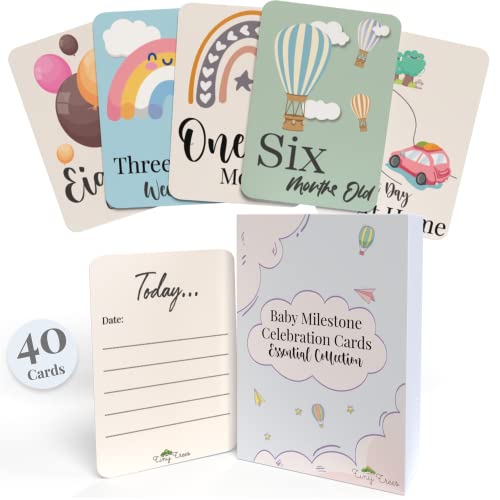 Tiny Trees 40 Baby Milestone Cards | Gift Box New Baby & Shower Gift