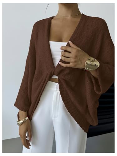 Image of GORGLITTER Women's Wrap Bat Wing Tops Cropped Light Weight Sweater Oversized V Neck Pullover Knit Top Fall Outfits 2026