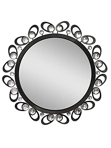 Indiana Craft Black Silver Stylish Mirror for Home Decor (42*42*5) cm