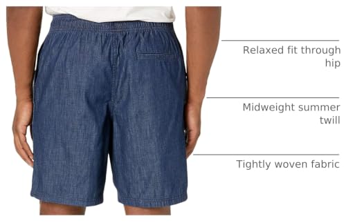 Image of Amazon Essentials Men's 8 inch Inseam Relaxed-Fit Cotton Drawstring Pull-On Walk Shorts, Summer-Weight