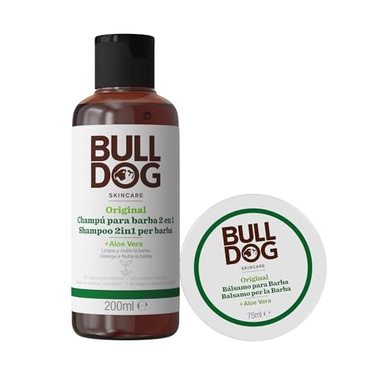 Bulldog - Cuidado Facial para Hombres - Kit Rutina Cuidado de Barba Larga, Champú & Acondicionador de Barba 200 ml + Bálsamo para Barba 75 ml