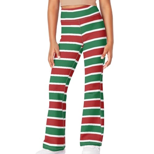 POLERO Kids Girls Flared Pants Printed High Waisted Flare Leggings Casual Bell Bottoms Pants