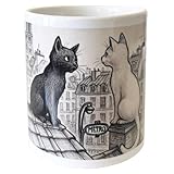 hotel paris chateau rouge Design: Motif artistique de chats en noir et blanc sur les toits de Paris