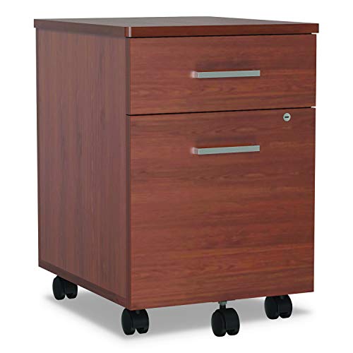 Linea Italia Trento Line Mobile Pedestal File, Left Or Right, 2-Drawers: Box/File, Legal/Letter, Cherry, 16.5" X 19.75" X 23.63" #TOP10