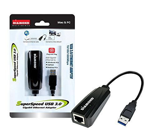Diamond Ue3000, Usb To Rj45, Usb 3.0 To 10/100/1000 Gigabit Ethernet Lan Network Adapter For Windows 10, 8.1, 8, 7, Mac Os, Linux Os And Chrome Os (Ue3000) #TOP6