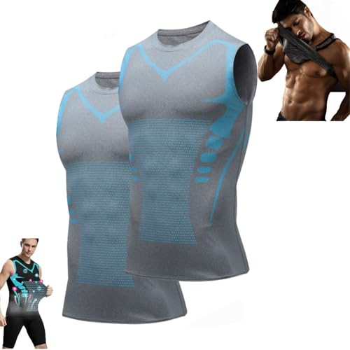 Evolv V Boost Men Shirt, Ironfit Shirt Tank Top for Men, Comfortable and Breathable Ice-Silk Fabric Shapewear