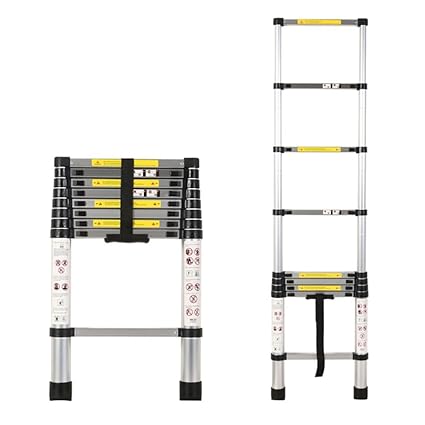 PRO STEP 2.9m (9.5 feet) Portable & Compact Aluminium Telescopic Ladder | 2-Year Warranty | EN131 Certified 10-Steps Foldable Multipurpose Step Ladder for Home & Outdoor use