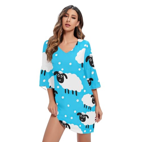 Robe courte bleue à motif exotique idéale pour vos vacances