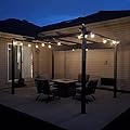 PURPLE LEAF 10' X 13' Patio Pergola with Retractable Sun Shade Canopy Outdoor Metal Shelter for Garden Porch Pavilion Gazebo Grill Pergola Gray
