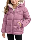 Reebok Girls Winter Coat - Heavyweight Quilted Sherpa Lined Parka Puffer Jacket - Warm Winter Jackets for Girls, Size 6, Orchid Pink